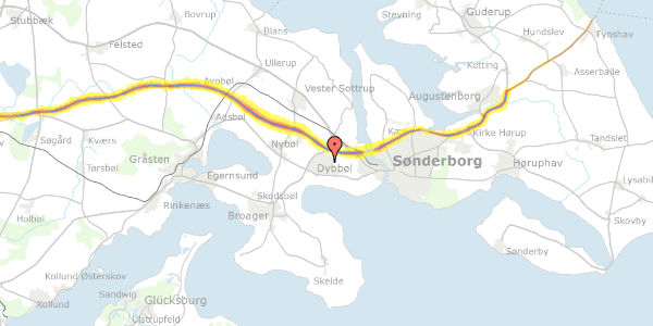 Trafikstøjkort på Bønnekilde 23, 6400 Sønderborg