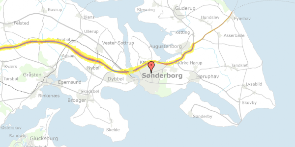 Trafikstøjkort på Dalsvinget 20, 6400 Sønderborg