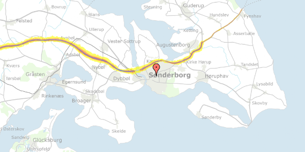 Trafikstøjkort på Damgade 6, 1. , 6400 Sønderborg