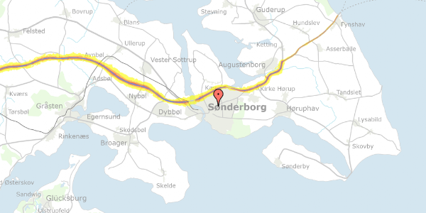 Trafikstøjkort på Damgade 30, 6400 Sønderborg