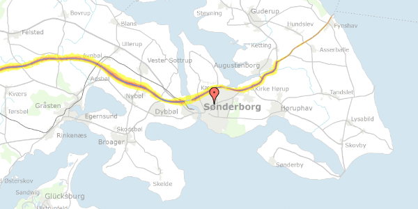 Trafikstøjkort på Damgade 48, 6400 Sønderborg