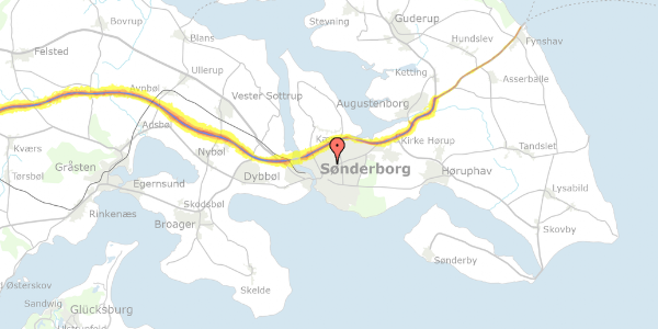 Trafikstøjkort på Damgade 52, 6400 Sønderborg