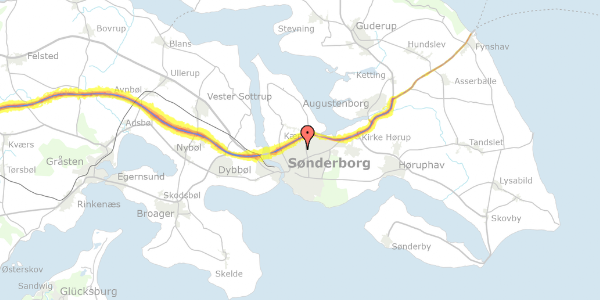 Trafikstøjkort på Damgade 82B, st. 3, 6400 Sønderborg