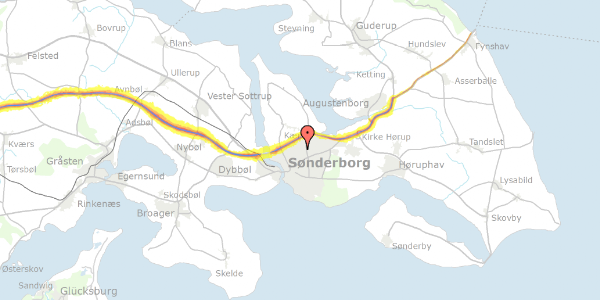 Trafikstøjkort på Damgade 82C, st. 5th, 6400 Sønderborg