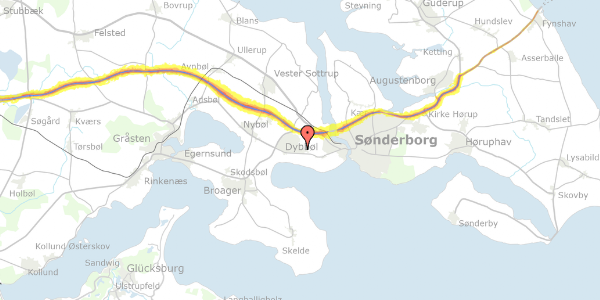 Trafikstøjkort på Dybbøl Bygade 31, 6400 Sønderborg