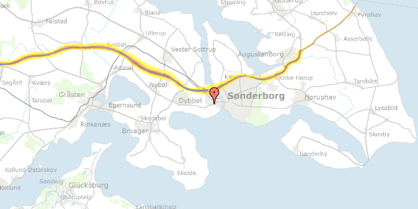 Trafikstøjkort på Dybbølparken 5C, 6400 Sønderborg