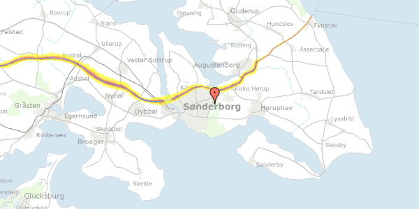 Trafikstøjkort på Dyrehaven 4, 6400 Sønderborg