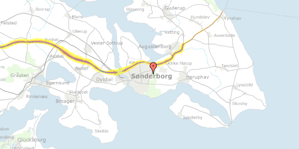 Trafikstøjkort på Dyrehaven 5, 6400 Sønderborg