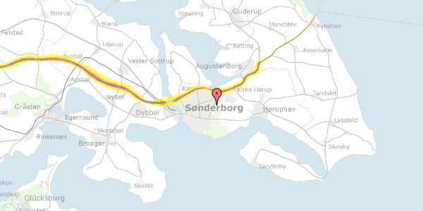 Trafikstøjkort på Dyrehaven 6, 6400 Sønderborg