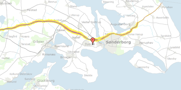 Trafikstøjkort på Femvej 4D, 6400 Sønderborg