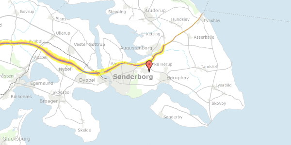 Trafikstøjkort på Grønnemosevej 12, 6400 Sønderborg