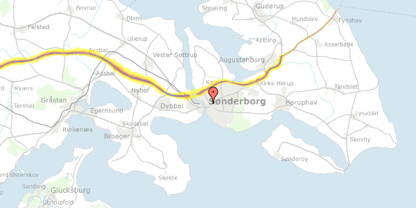 Trafikstøjkort på Helgolandsgade 11C, 3. 1, 6400 Sønderborg