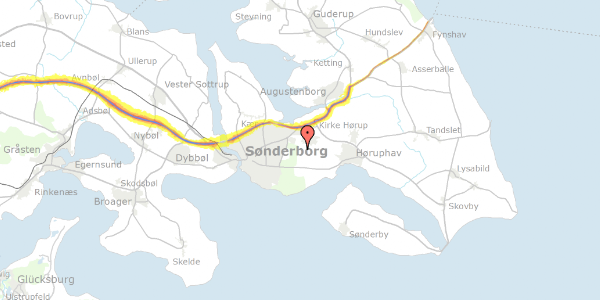 Trafikstøjkort på Huholt 6, 6400 Sønderborg