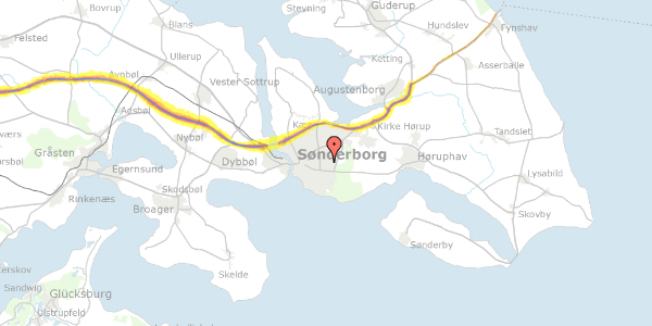 Trafikstøjkort på Hvedemarken 37, 1. mf, 6400 Sønderborg