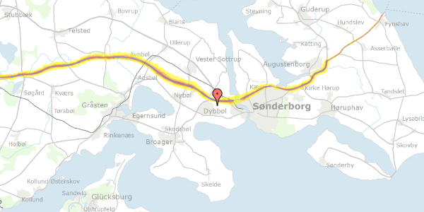 Trafikstøjkort på Istedvej 28, 6400 Sønderborg