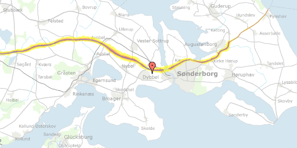 Trafikstøjkort på Istedvej 32, 6400 Sønderborg