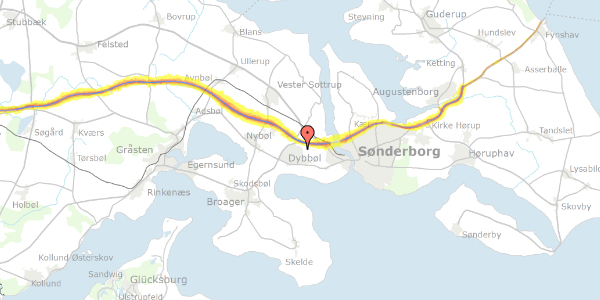 Trafikstøjkort på Istedvej 37, 6400 Sønderborg