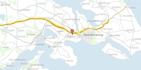 Trafikstøjkort på Istedvej 50, 6400 Sønderborg