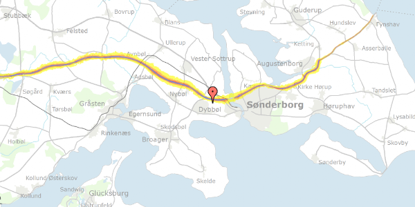 Trafikstøjkort på Istedvej 53, 6400 Sønderborg