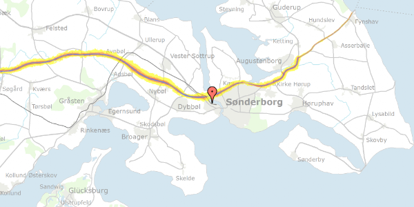 Trafikstøjkort på Junivej 9, 6400 Sønderborg