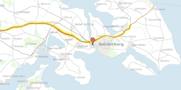 Trafikstøjkort på Junivej 13, 6400 Sønderborg