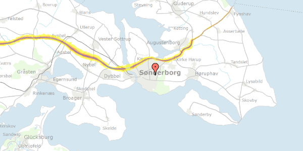 Trafikstøjkort på Kløvermarken 5, 1. tv, 6400 Sønderborg