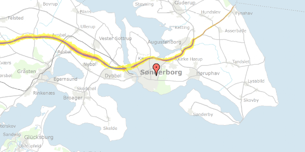 Trafikstøjkort på Kløvermarken 22, 1. mf, 6400 Sønderborg