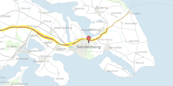 Trafikstøjkort på Krog-Meyers Vej 5, 6400 Sønderborg