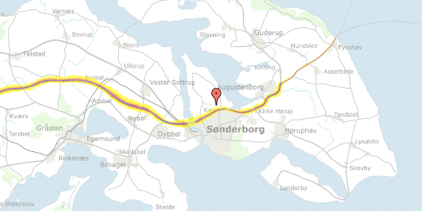 Trafikstøjkort på Kær Bygade 19, st. 6, 6400 Sønderborg