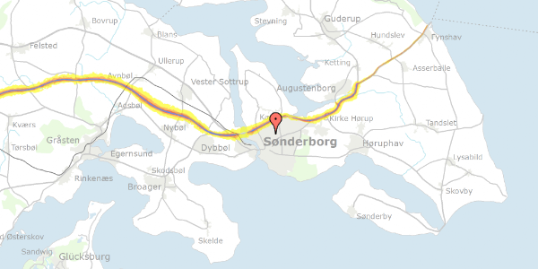 Trafikstøjkort på Limfjordsvej 4, 6400 Sønderborg