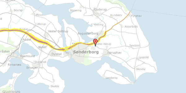 Trafikstøjkort på Linbækvej 12, 6400 Sønderborg