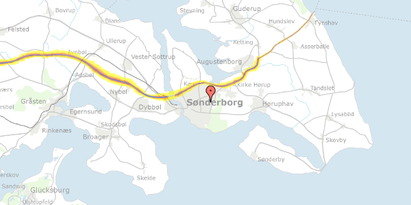 Trafikstøjkort på Lynghaven 7, 6400 Sønderborg