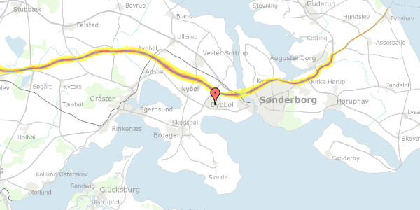 Trafikstøjkort på Lyrskovvej 19, 6400 Sønderborg