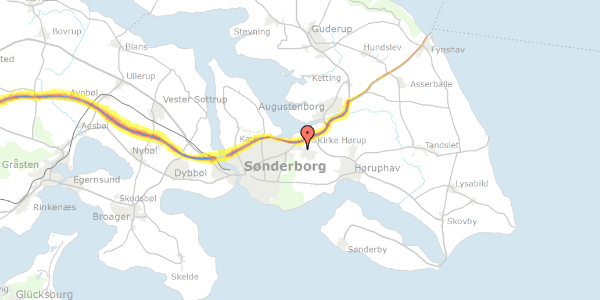 Trafikstøjkort på Mommarkvej 1, 6400 Sønderborg