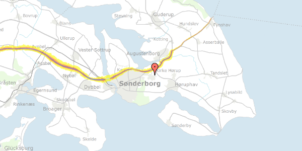 Trafikstøjkort på Mommarkvej 19, 6400 Sønderborg