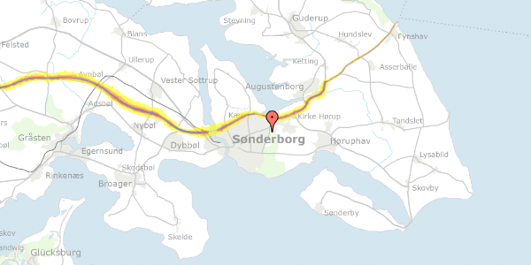 Trafikstøjkort på Morbærhegnet 36, st. 2, 6400 Sønderborg