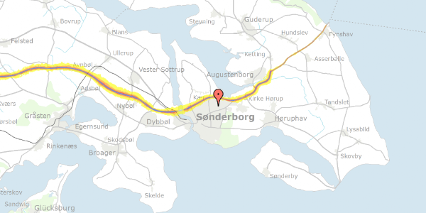 Trafikstøjkort på Mosevang 3, 6400 Sønderborg