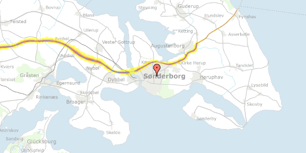 Trafikstøjkort på Møllegade 80, 6400 Sønderborg