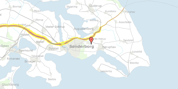 Trafikstøjkort på Ottemosevej 4, 6400 Sønderborg