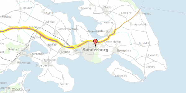 Trafikstøjkort på Præstegårdsvej 2, 6400 Sønderborg