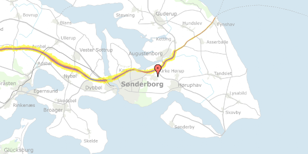Trafikstøjkort på Pytgade 7, 6400 Sønderborg