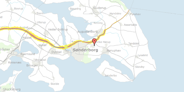 Trafikstøjkort på Pytgade 16B, 6400 Sønderborg