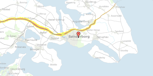 Trafikstøjkort på Ribesvej 4, 6400 Sønderborg