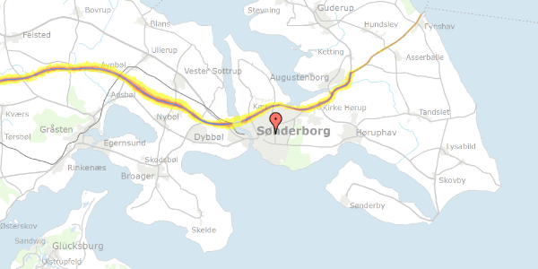 Trafikstøjkort på Ringgade 174, 1. 19, 6400 Sønderborg