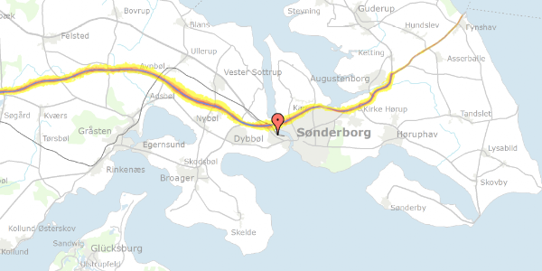 Trafikstøjkort på Ringløkke 20, 6400 Sønderborg