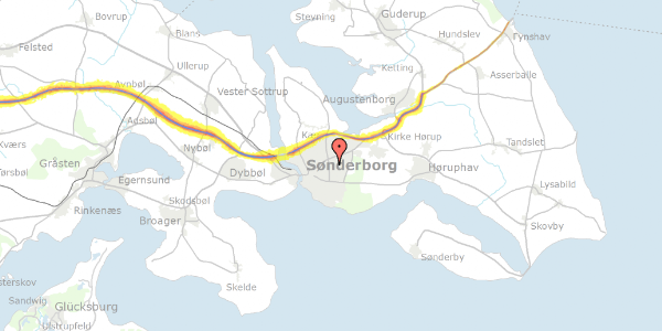 Trafikstøjkort på Rosenhaven 5, 6400 Sønderborg