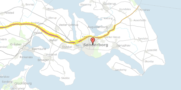 Trafikstøjkort på Rosenhaven 19, 6400 Sønderborg