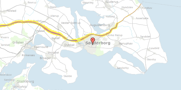 Trafikstøjkort på Ryttervænget 11, 1. th, 6400 Sønderborg