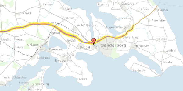 Trafikstøjkort på Skansebakken 17, 6400 Sønderborg