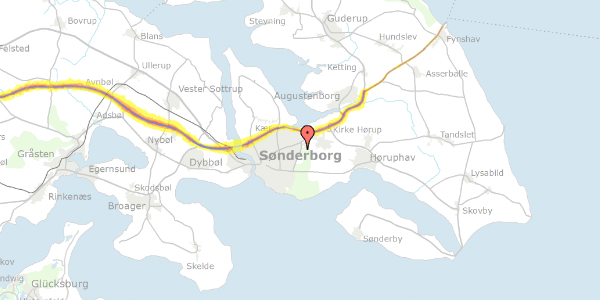 Trafikstøjkort på Slåenhegnet 4, 6400 Sønderborg